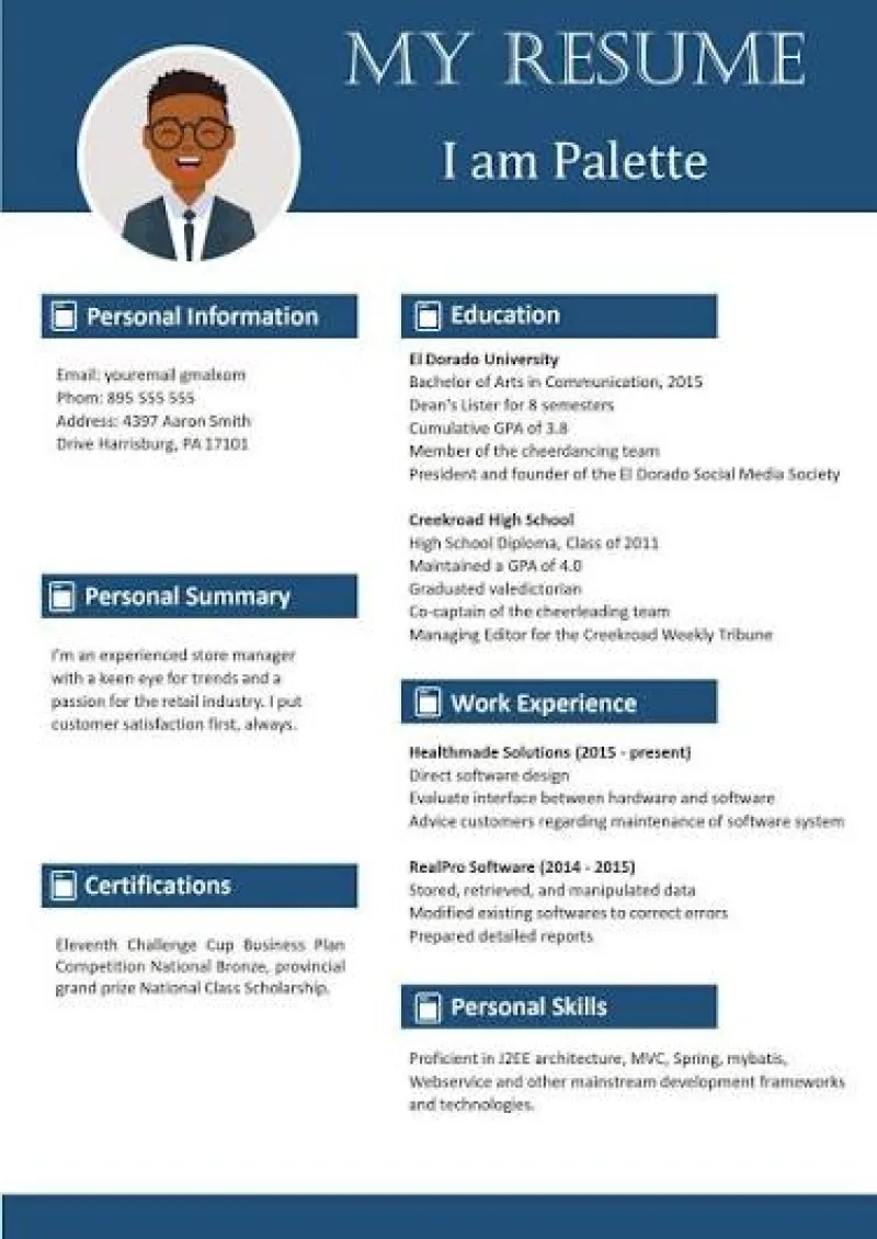 Resume template preview